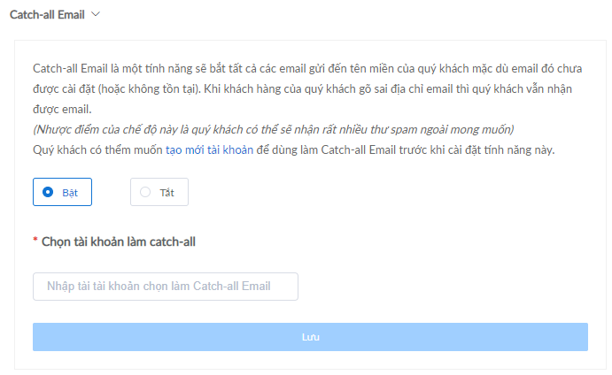 Cấu hình catch-all Business Email
